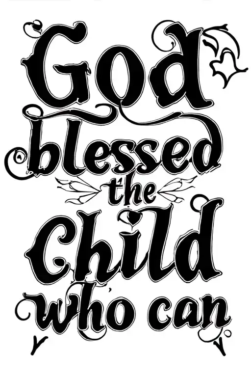"God blessed the child who can " holy spirit tattoo design idea