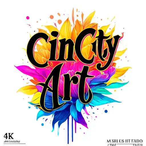 "CinCity Art" text banner tattoo design idea