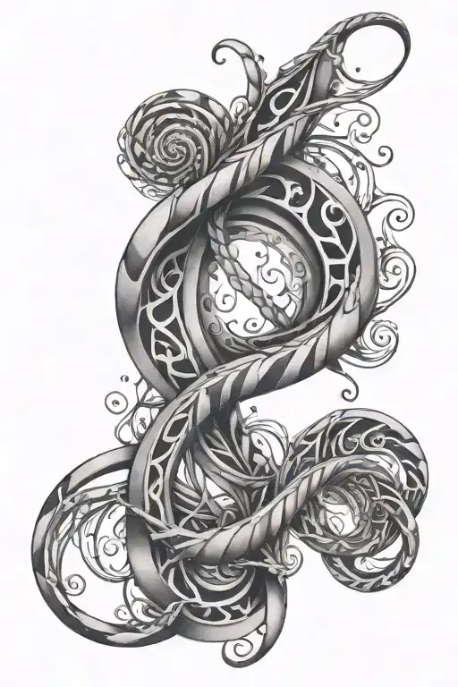 double helix connecting tattoo design idea
