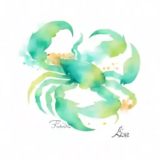 scorpion, crab and the word Lia in it tattoo design idea