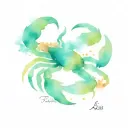 scorpion, crab and the word Lia in it tattoo design idea