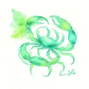 scorpion, crab and the word Lia in it tattoo design idea