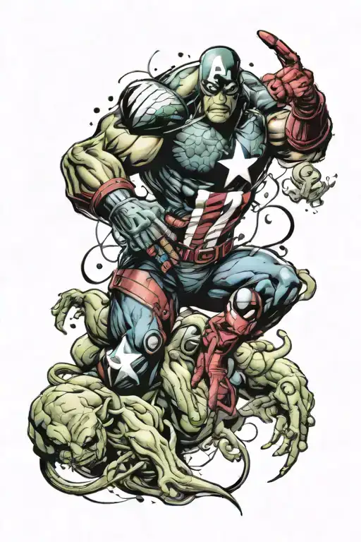 marvel characters tattoo design idea