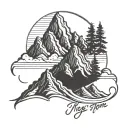 mountain outline. with quote, life goes on positive vibe tattoo design idea