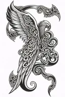 celtic angel wings tattoo design idea