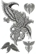 celtic angel wings tattoo design idea