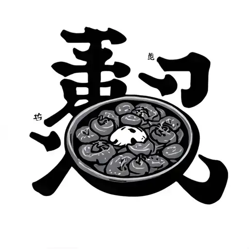 food mafia with ikigai symbol tattoo design idea