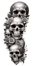 skulls soft shading incorporating elements forming tattoo design idea