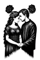 son and dad mom daughters holding hands tattoo design idea