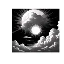 Sun Shining Through Clouds tattoo design idea