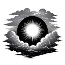 Sun Shining Through Clouds tattoo design idea