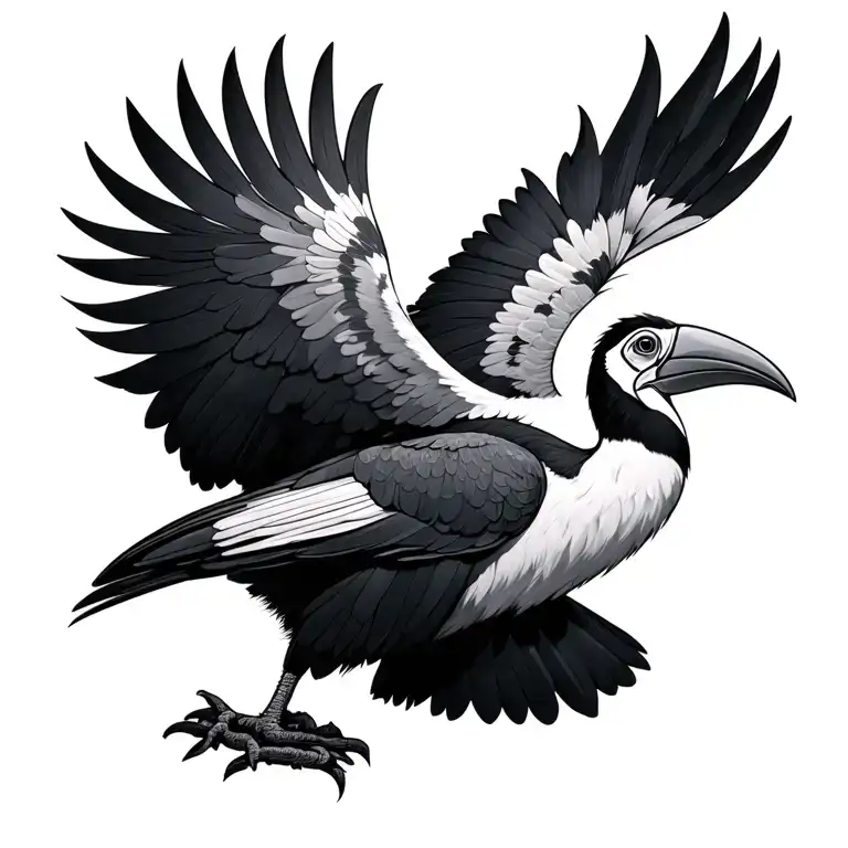 hornbill tattoo design idea