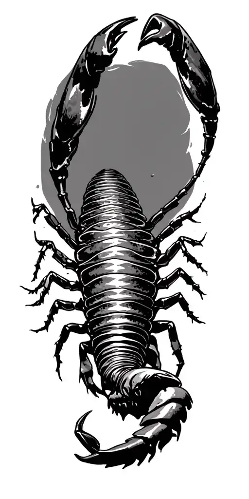 scorpion emerging tattoo design idea