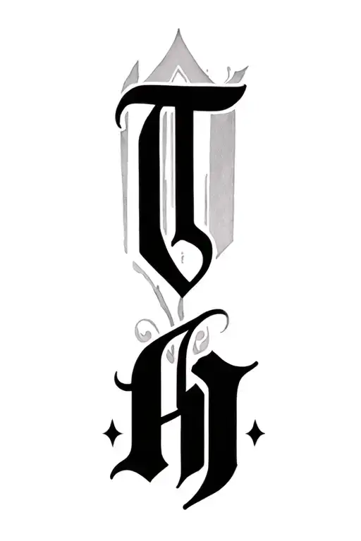 letters t and h tattoo design idea
