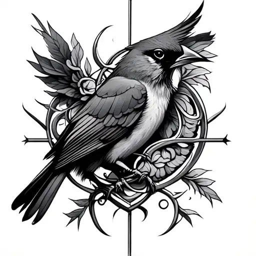 cardinal virtue symbols intertwined tattoo design idea