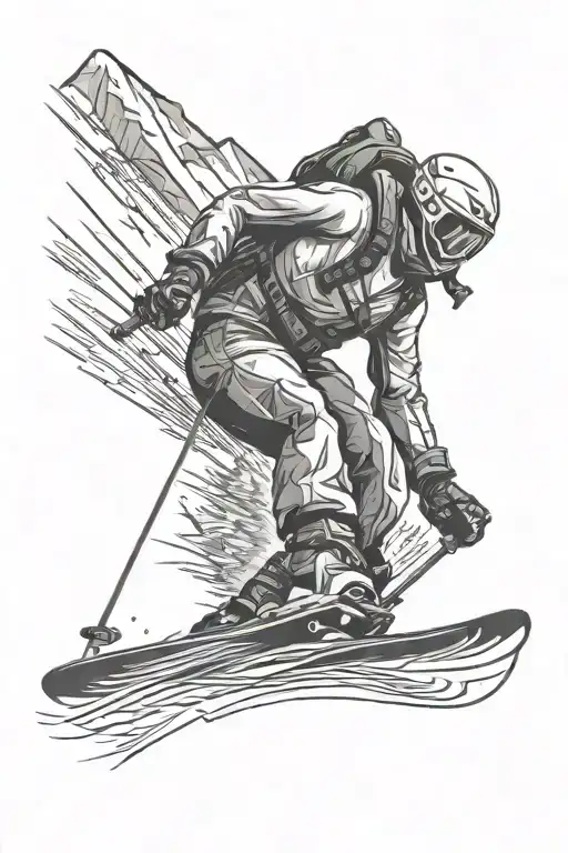 ski slope tattoo design idea