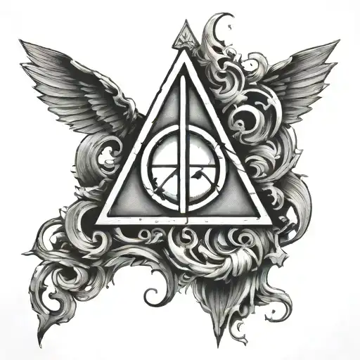 deathly hallows symbol tattoo design idea