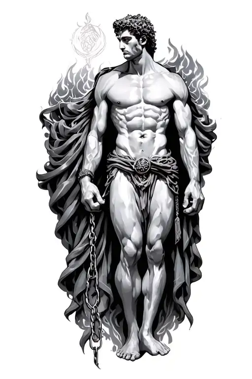 Prometheus chained tattoo design idea