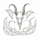 devil horns tail and wings tattoo design idea