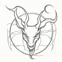 devil horns tail and wings tattoo design idea