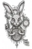 Frank the Rabbit Donnie Darko with fear and love spectrum and the 28 days timer tattoo design idea
