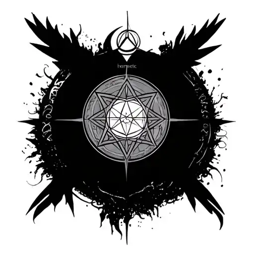 7 hermetic laws tattoo design idea