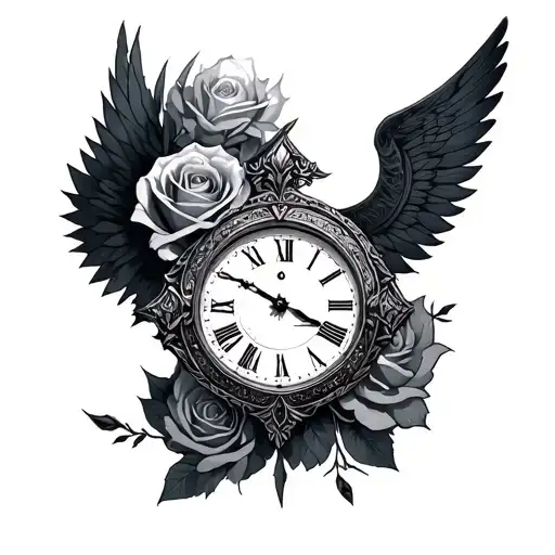 Valkyrie, time piece, still I rise , rose tattoo design idea
