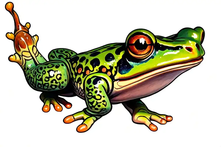 toad made of a toe tattoo design idea