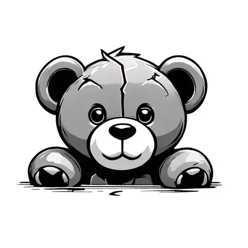 Broken Teddy Bear tattoo design idea