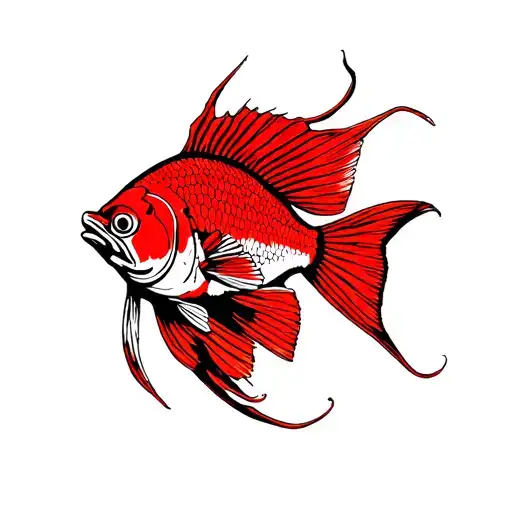red drum fish tattoo design idea