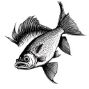 red drum fish tattoo design idea