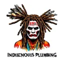"Indigenous Plumbing " dreadlock painted face Native American plumber arms folded  tattoo design idea