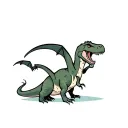 cartoon cute t-Rex and pterodactyl talking on phone tattoo design idea