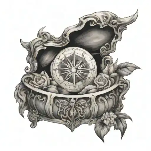 I want an idea for a chest tattoo for a man. Let the image incorporate travel and spirituality but not based on a religi tattoo design idea