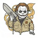 kawaii Michael Myers tattoo design idea