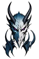 Rune devil horns bahamut head tattoo design idea