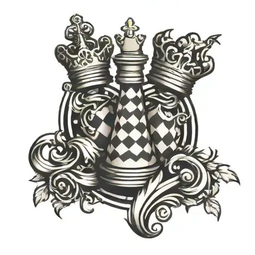 King chess peice symbol tattoo design idea