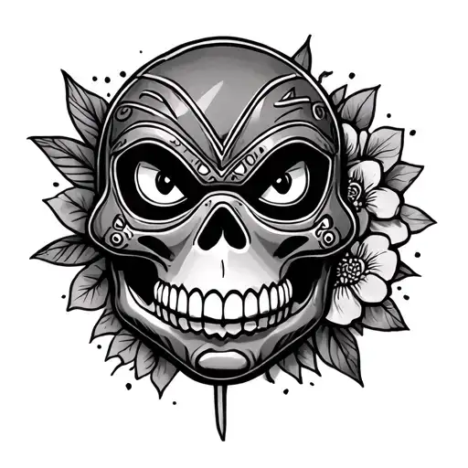 ninja turtle sugar skull tattoo design idea