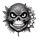 ninja turtle sugar skull tattoo design idea