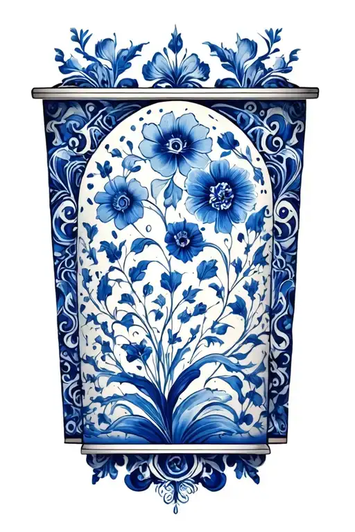 delftware pattern tattoo design idea