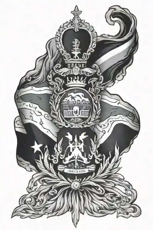 Jamaican flag haitian flag merged tattoo design idea