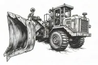 bulldozer on hand tattoo design idea