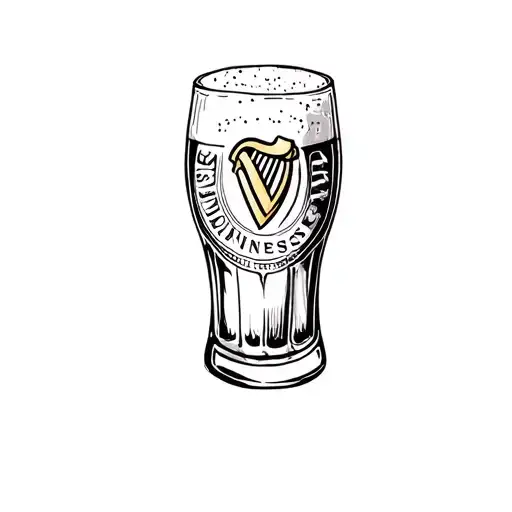 Guinness pint glass tattoo design idea