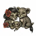 kids and grandkids tattoo design idea