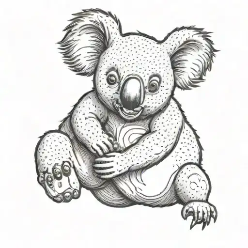 koala boxing against kangaroo boxing tattoo design idea