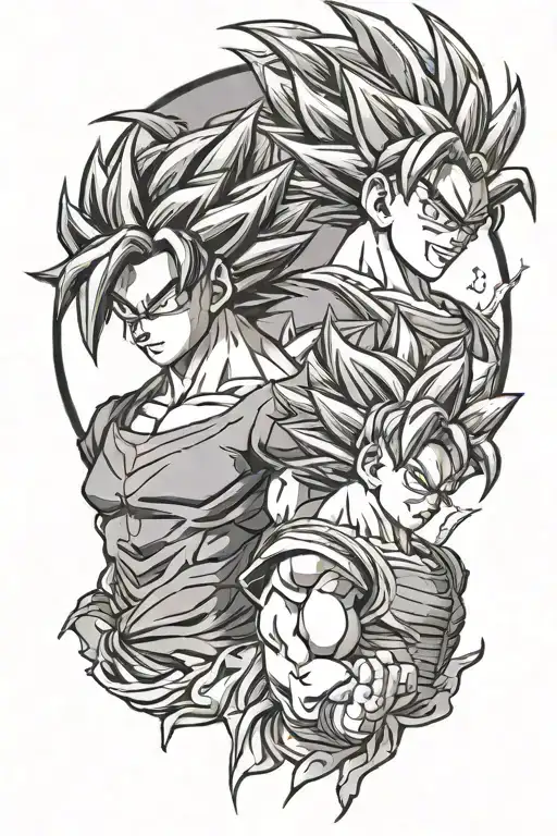 son goku and vegeta dragon ball tattoo design idea