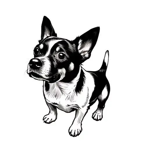 Mini tattoo dog tattoo design idea