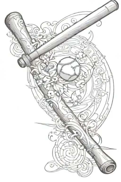 baseball bat tattoo design idea
