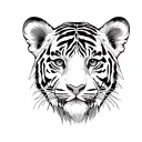tiger cub faces tattoo design idea