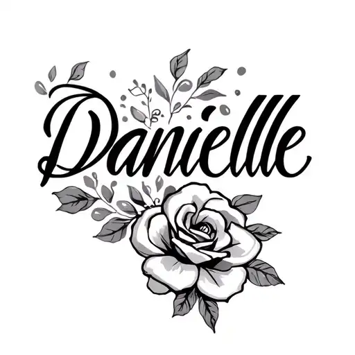 "Danielle" Daughter Name tattoo design idea